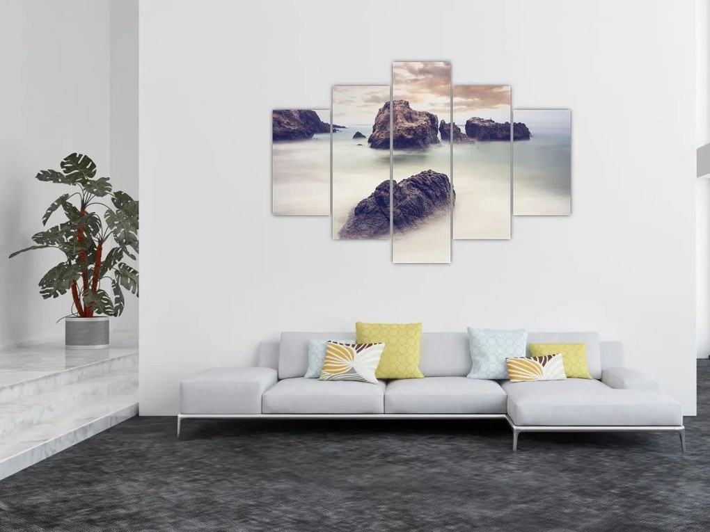 Tablou cu stânci în ceață (150x105 cm)