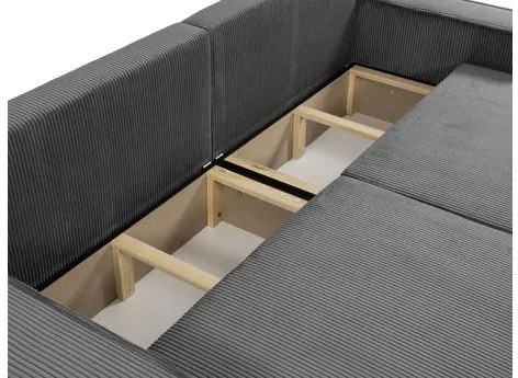 Canapea extensibilă Kasuna Sztruks (Gri închis) (cu sp. depozitare). Promo -16%. 1105544