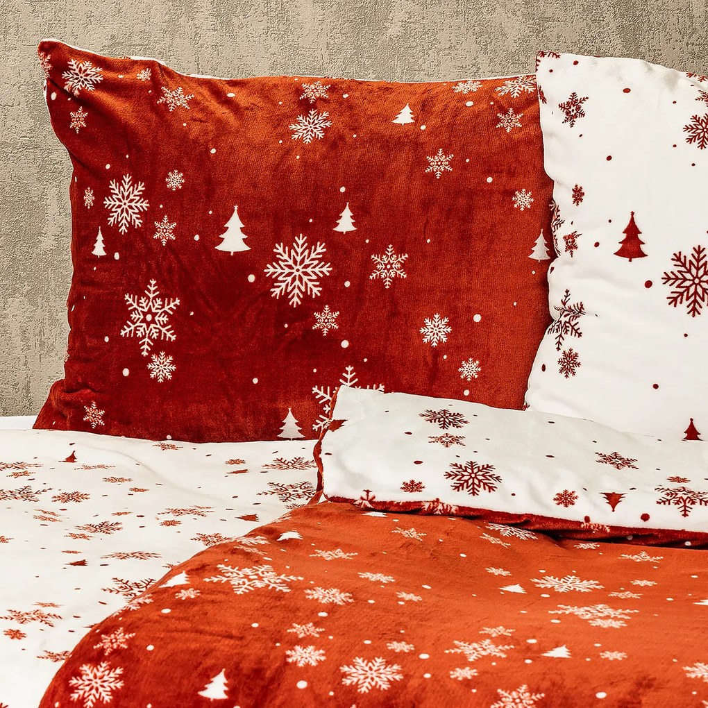 Lenjerie de pat micro-flanelă 4Home Happy winter, 160 x 200 cm, 70 x 80 cm