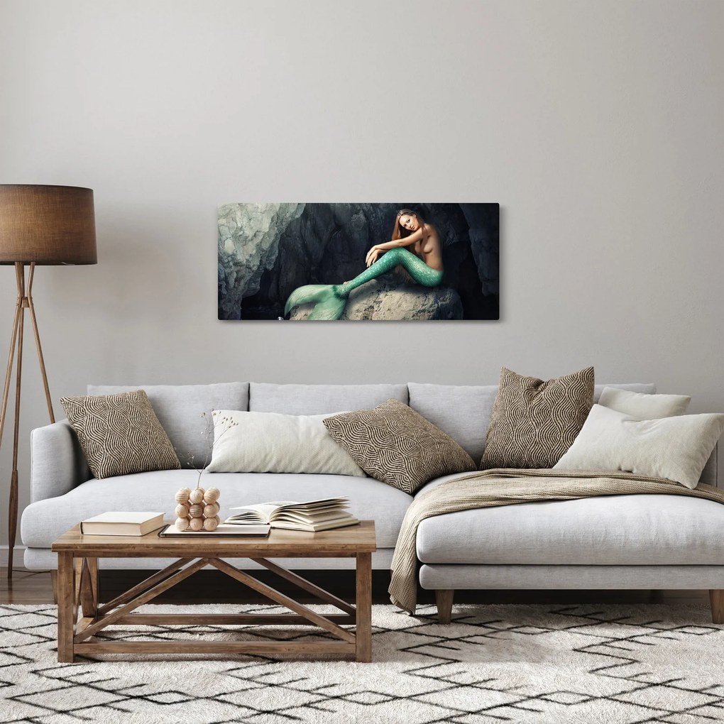 Tablou - Sirena pe stâncă (120x50 cm)
