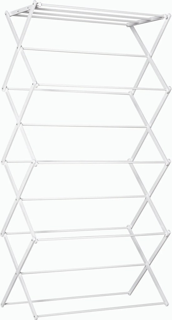 HOMCOM Uscător de rufe pliabil 8 nivele suport tip turn uscător suport rufe metal plastic Alb 74 x 35 x 144 cm | Aosom Romania
