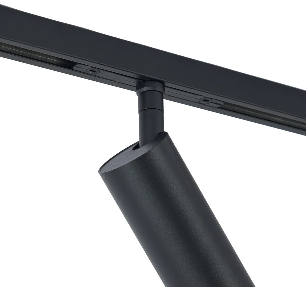 Spot modern negru pentru sistem de șină monofazat GU10 35mm - Slimline Uzzy