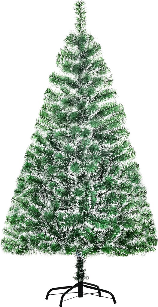 HOMCOM Brad Artificial de Crăciun cu 416 Crengi, Brad de Crăciun din PET cu Bază Metalică, Ø75x150 cm, Verde | Aosom Romania