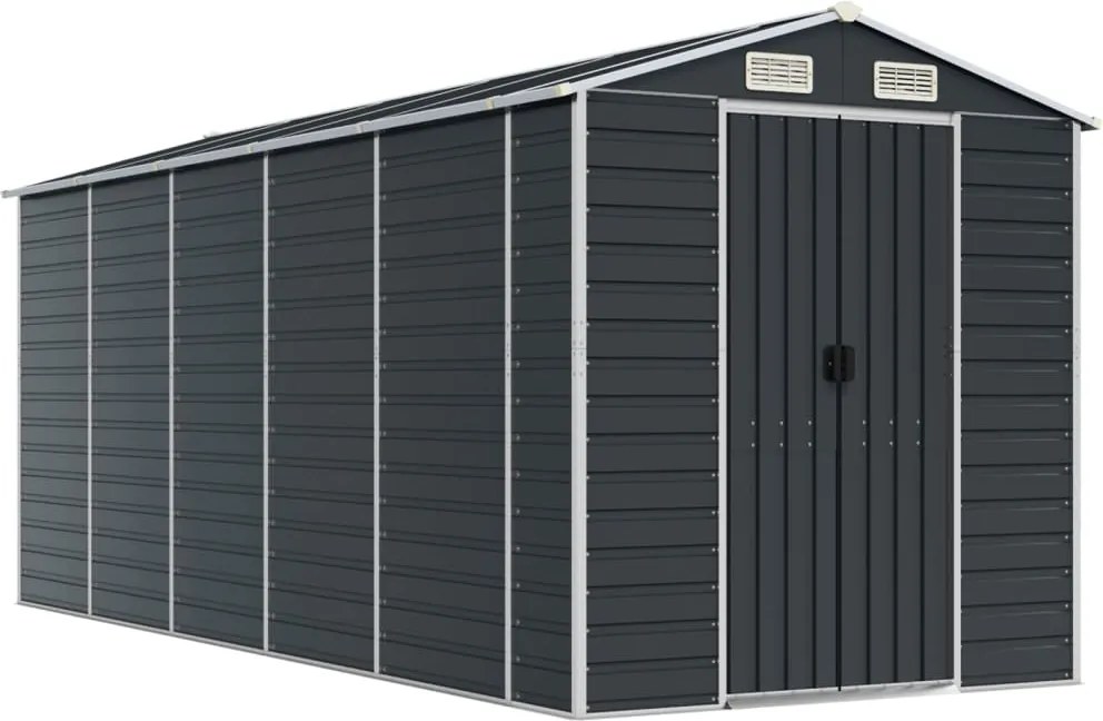 vidaXL Șopron de grădină, antracit, 191x470x198 cm, oțel galvanizat