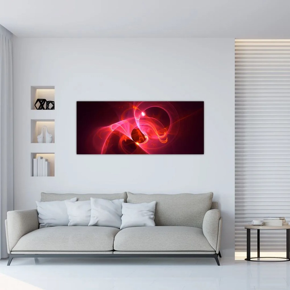 Tabloul modern cu abstacție roz (120x50 cm)