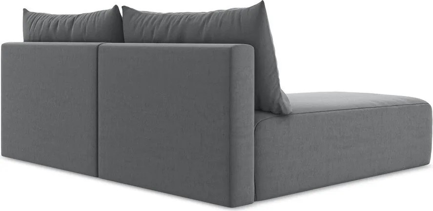 Colțar gri extensibil/cu spațiu de depozitare cu tapițerie din catifea (cu colț pe partea stângă/cu șezlong) Kalena – Makamii