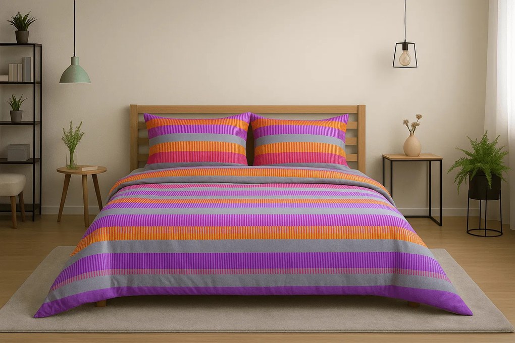Lenjerie de pat din bumbac poly ELLE PURPLE, violet Dimensiune lenjerie de pat: 70 x 90 cm | 140 x 200 cm