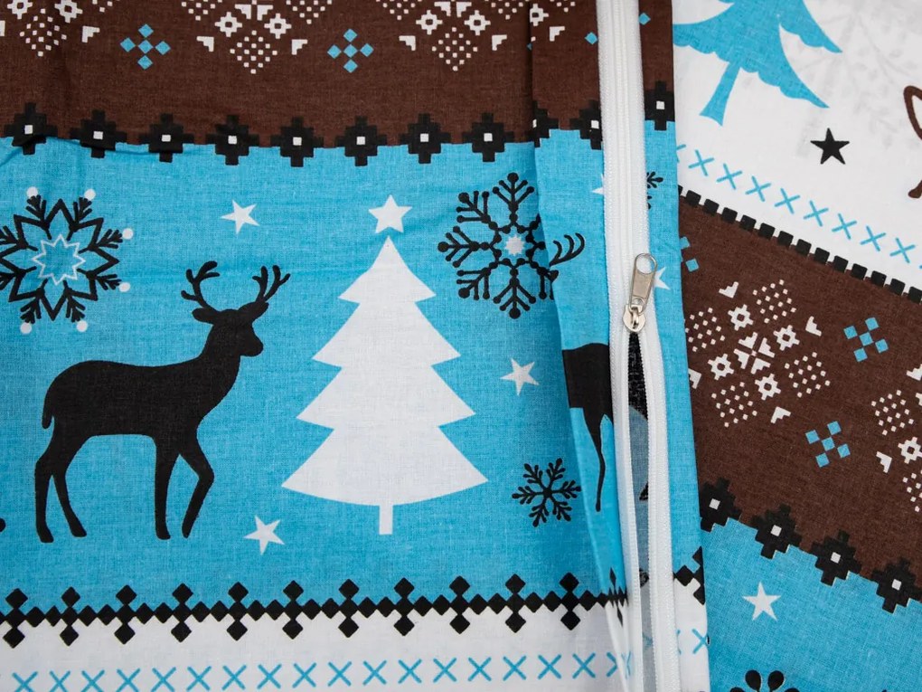 Lenjerie de pat din bumbac RENI DE IARNA maro Dimensiune lenjerie de pat: 70 x 90 cm | 140 x 200 cm