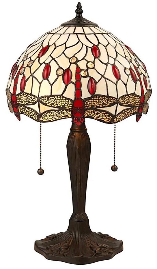 Endon 64086 - Lampă de masă Tiffany DRAGONFLY 2xE27/60W/230V Ø 30 cm