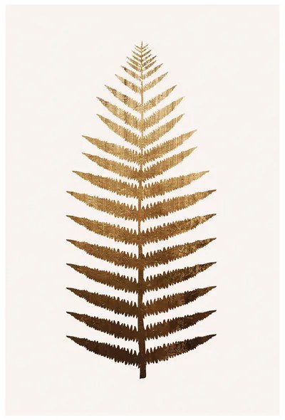 Poster Kubistika - Golden leaf