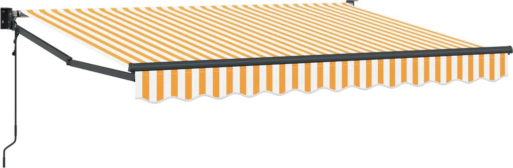 vidaXL Cort electric retractabil Galben și alb 3,5 x 2 m