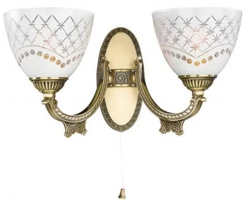 Aplica clasic design italian din alama, sticla 7052 RA-A. 7052/2