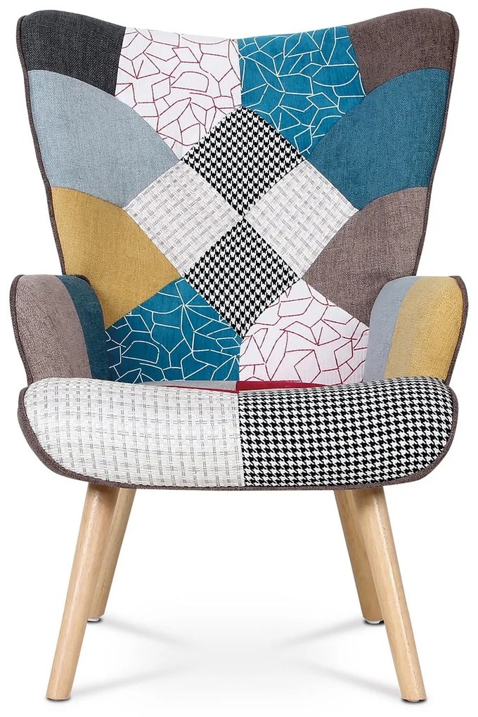 Fotoliu cu taburet PW2, patchwork