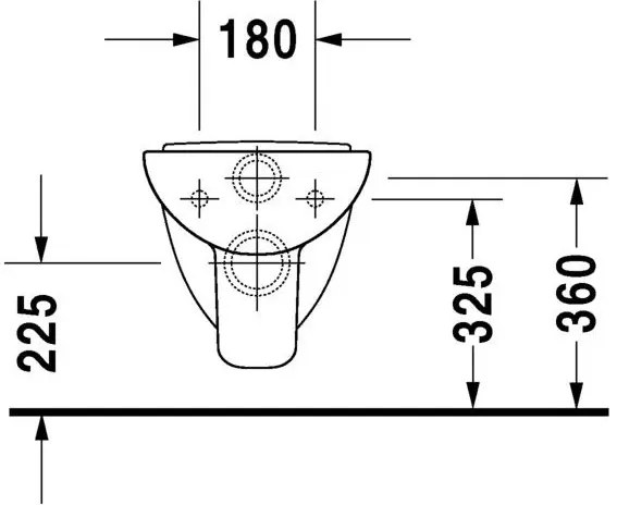 Vas WC suspendat Duravit D-CODE 35x48 cm evacuare orizontala, compact