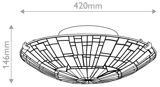 Quoizel QZ-REED-F-VB - Plafonieră Tiffany REED, 2x E27/60W/230V, Ø 42 cm