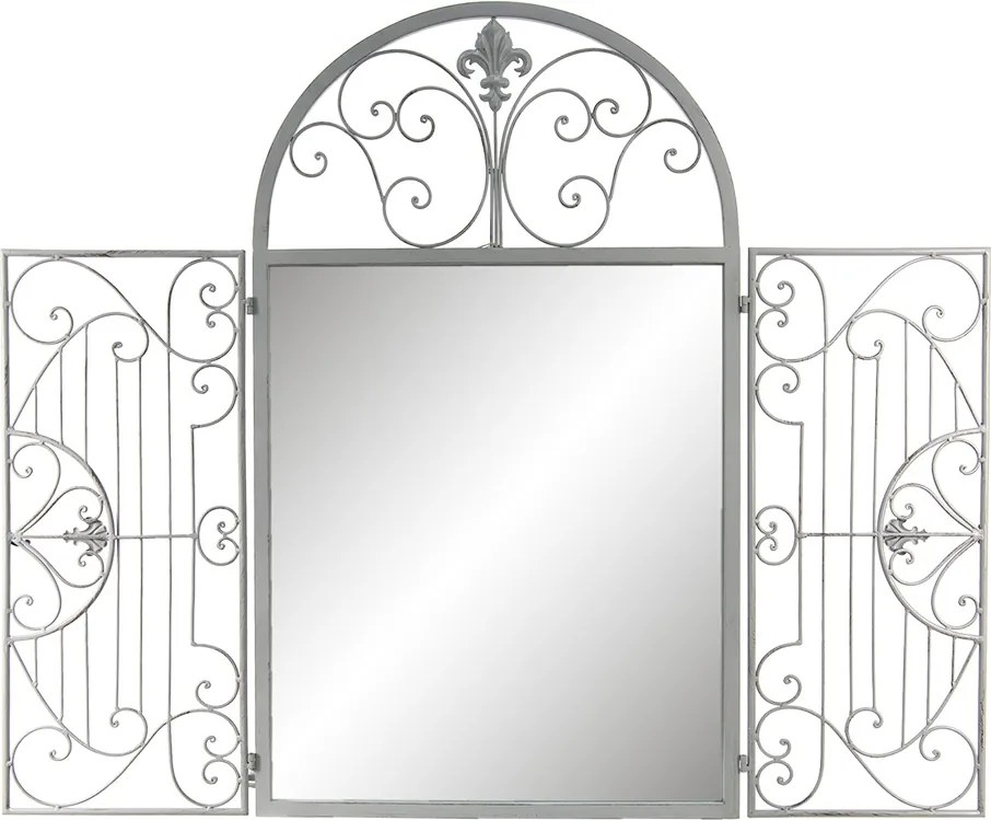 Oglinda de perete, gri, din metal, 61x3x103 cm