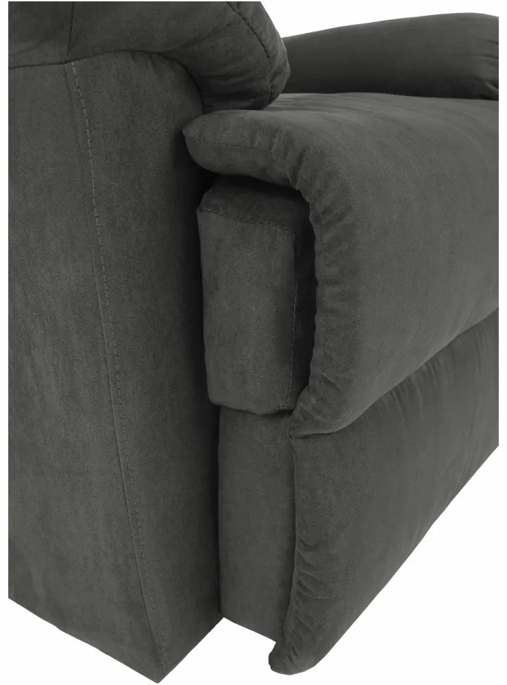 Fotoliu reglabil masaj, material textil catifea gri, LAMBERT