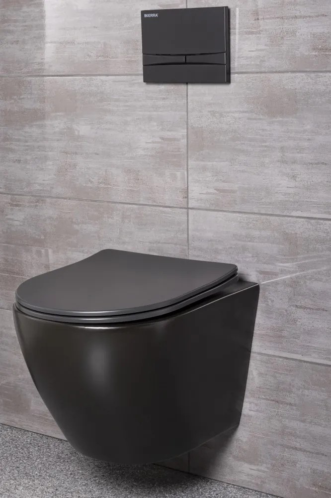 Set rezervor WC suspendat Delos BL Adriatic Black