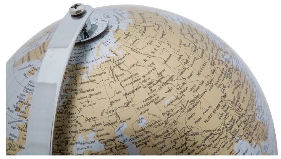 Decorațiune pentru masă Mauro Ferretti Globe, înălțime 28 cm, argintiu-auriu