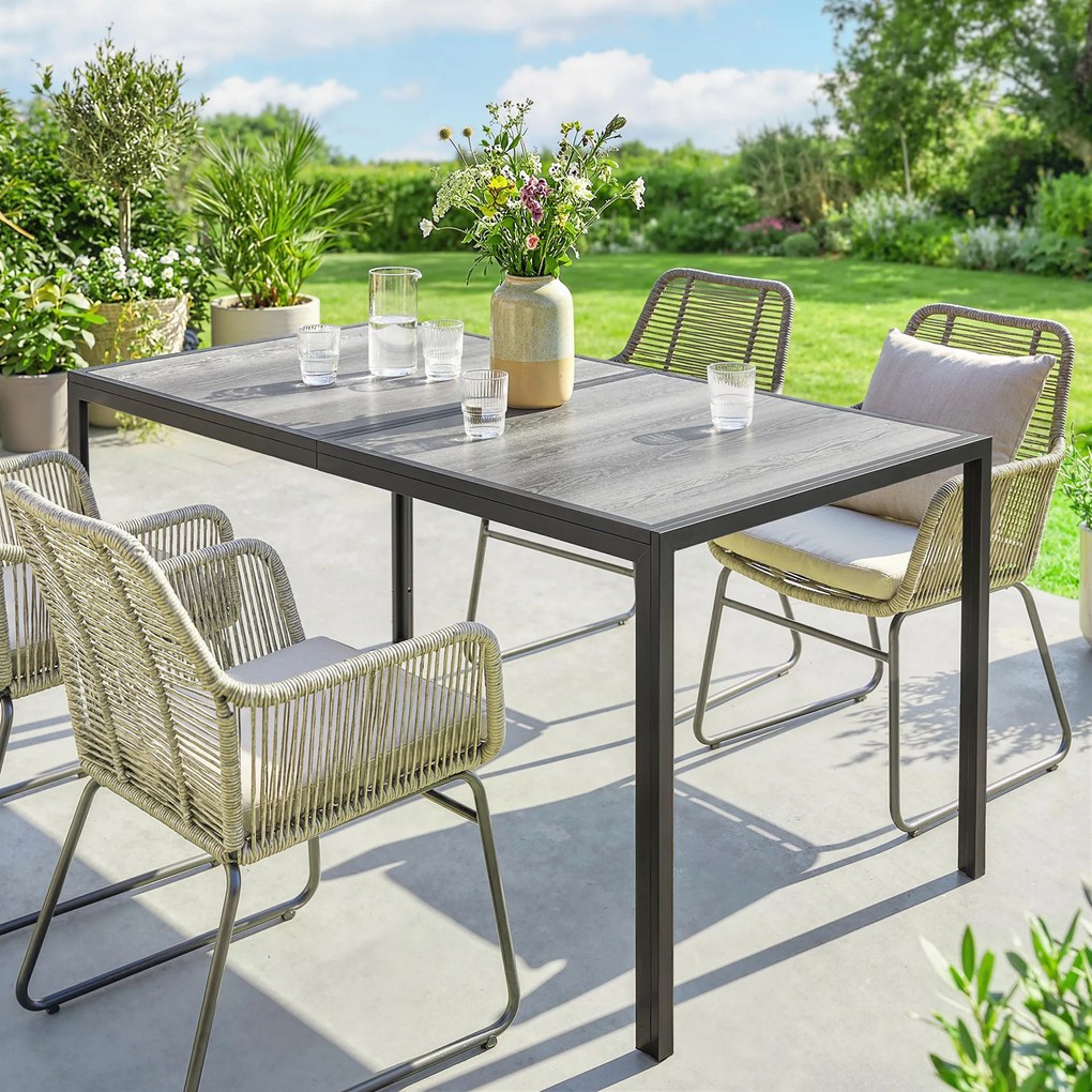 Outsunny Masă de grădină exterior pentru 6 persoane, balcon pentru terasă, pentru dining în aer liber | Aosom Romania