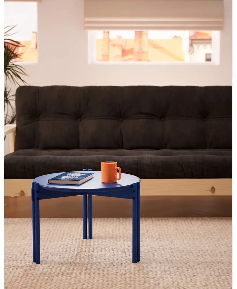 Măsuță de cafea albastră rotundă din lemn masiv de pin ø 60 cm Sticks – Karup Design