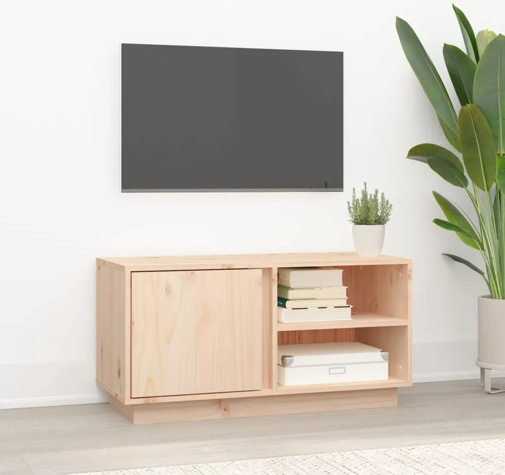 vidaXL Comodă TV, 80x35x40,5 cm, lemn masiv de pin