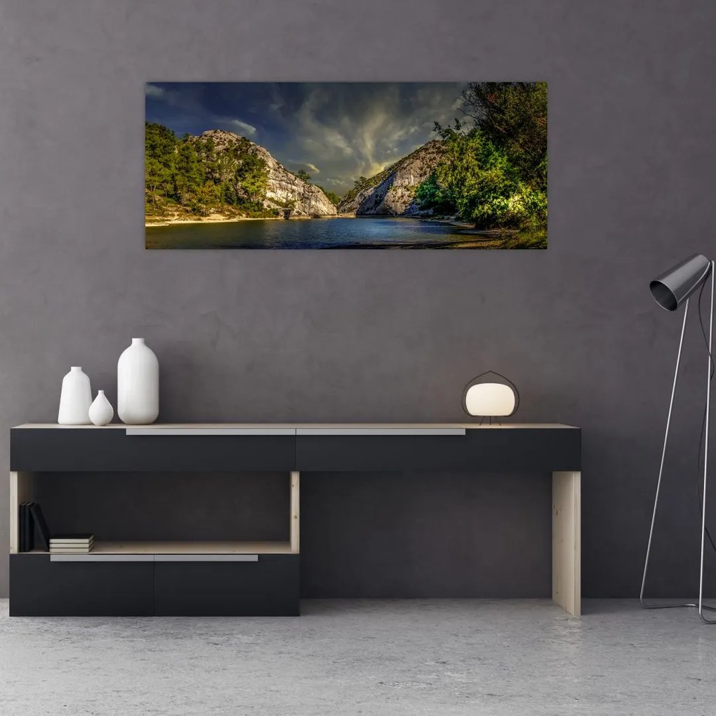 Tablou peisajului cu lac (120x50 cm)