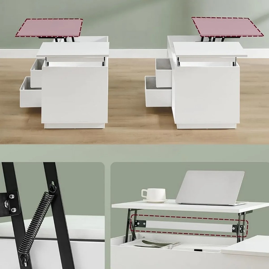 Măsuță de conferință E1021 WT, albă