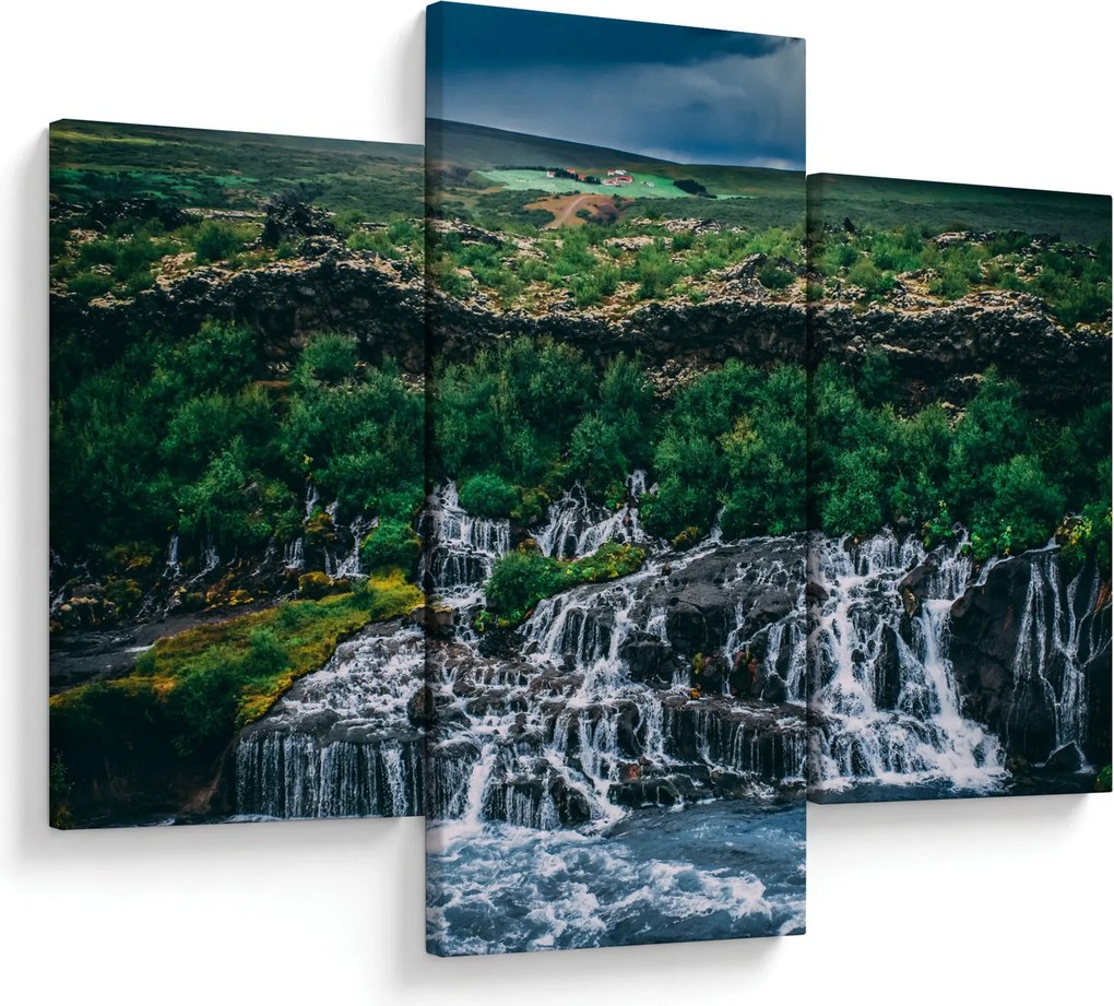 Tablou cu cascade în natură (90x60 cm)