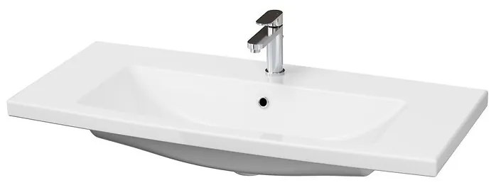 Set dulap baie suspendat 2 sertare si lavoar inclus 100 cm, dulap baie suspendat si dulap baie tip coloana, culoare fiord mat, MDF, Cersanit Tirso