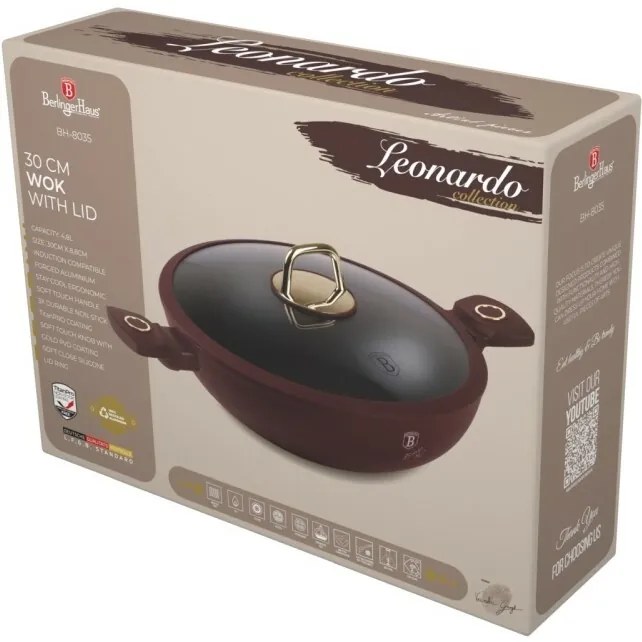 BerlingerHaus Wok cu capac Leonardo 30 cm
