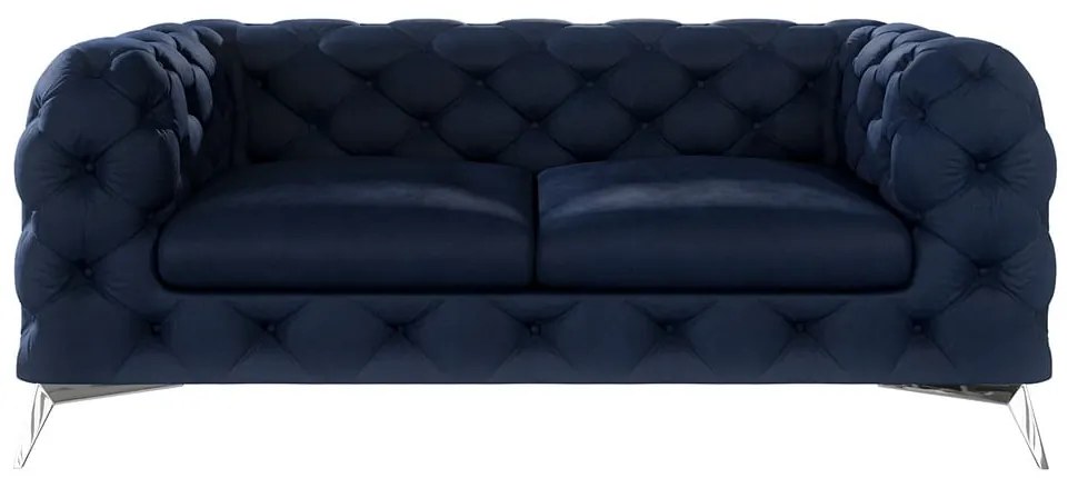 Canapea albastru-închis cu tapițerie din catifea 185 cm Chelsea – Ropez