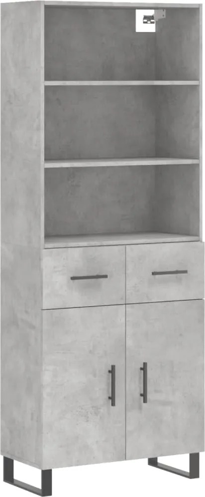 vidaXL Dulap înalt, gri beton, 69,5x34x180, lemn compozit