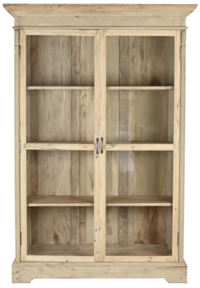Vitrina, natur, din lemn reciclat, Pastel