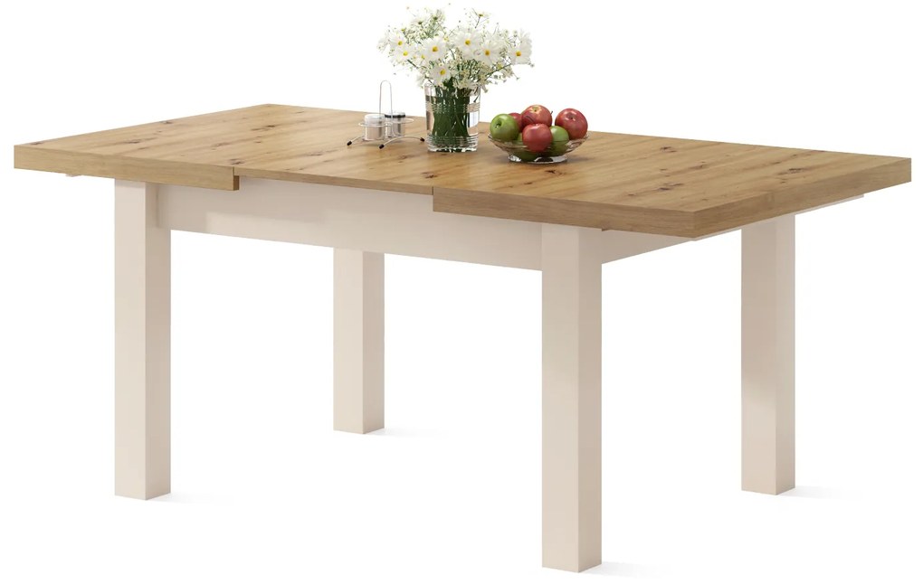 Mazzoni ROYAL Stejar Artisan/Bej (Șampanie) - MASĂ EXTENSIBILĂ PÂNĂ LA 2,7 m