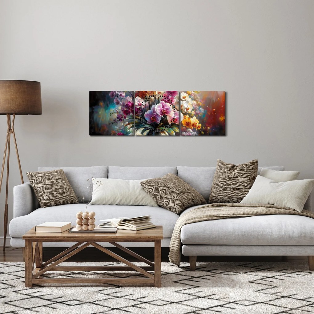 Tablou - Vas de flori II. (cu ceas) (90x30 cm)