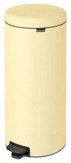 Cos de gunoi cu pedala Brabantia NewIcon 1008852, 30 L, Inchidere usoara, Baza antiderapantă, Galben