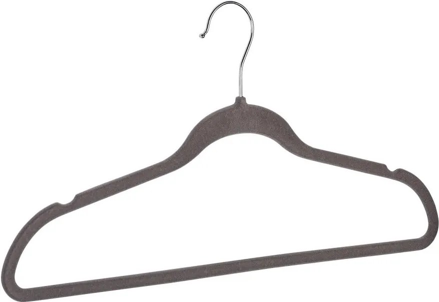 Set 5 umerașe din plastic pentru haine Wenko Flocking, gri