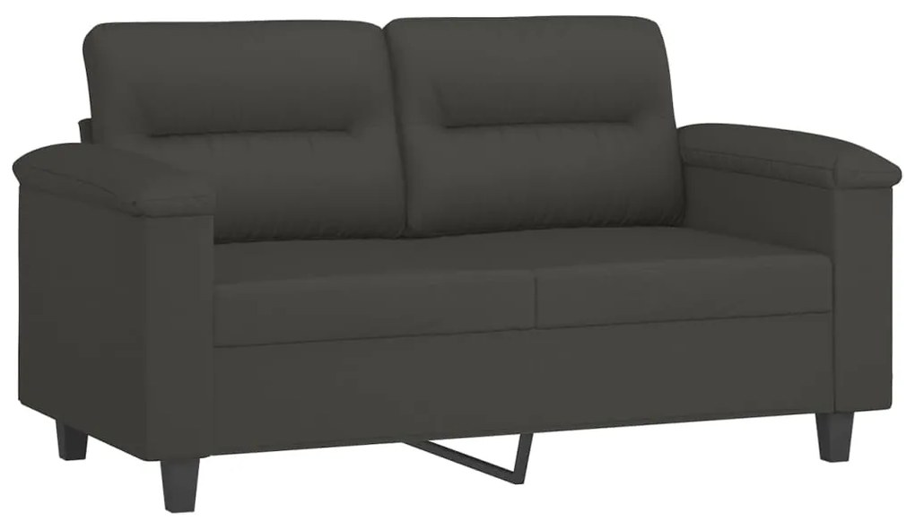 349217 vidaXL Canapea cu 2 locuri, gri închis, 120 cm, țesătură microfibră