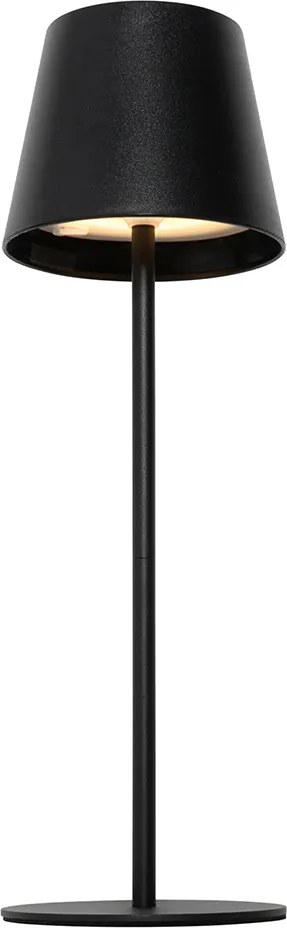 Lampă de masă neagră cu LED reglabil și reîncărcabil IP54 - Murdock