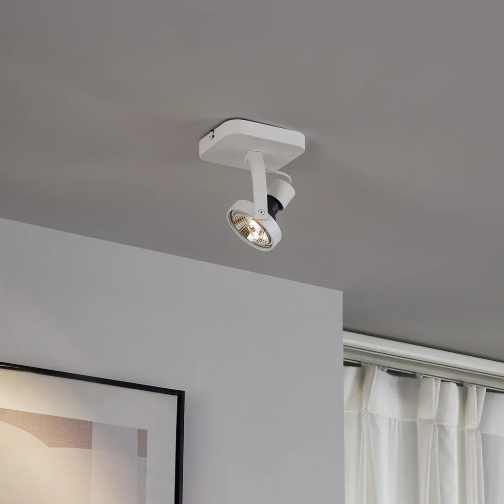 Spot de tavan de design alb GU10 70mm rotativ și înclinabil - Vo