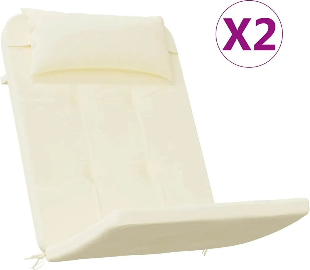 vidaXL Perne pentru scaun Adirondack, 2 buc, crem, textil oxford