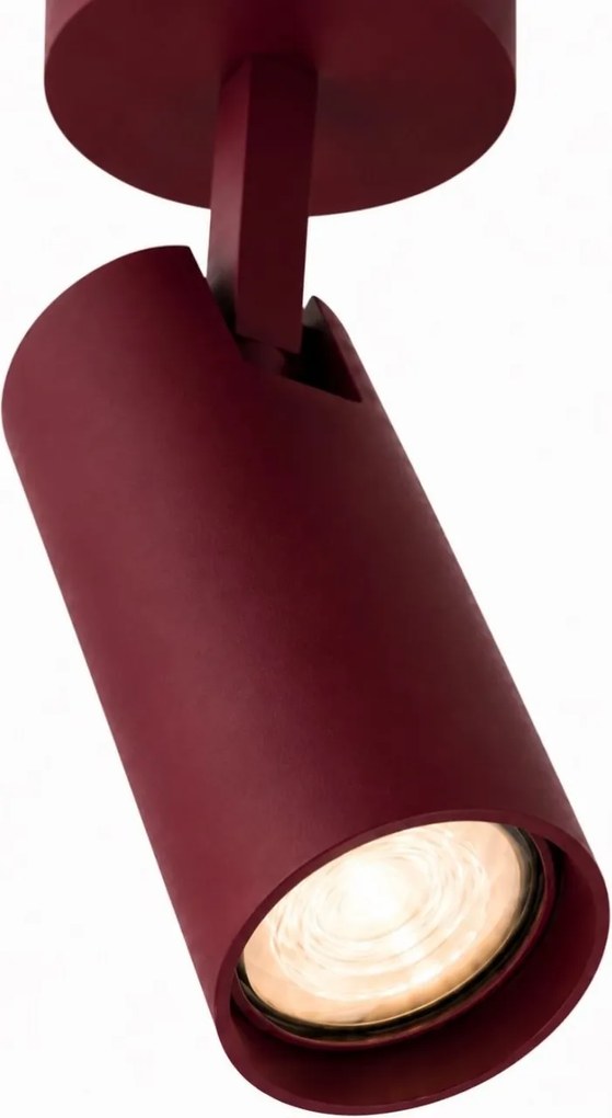 Spot aplicat directionabil cu bec GU10 Linca burgundy