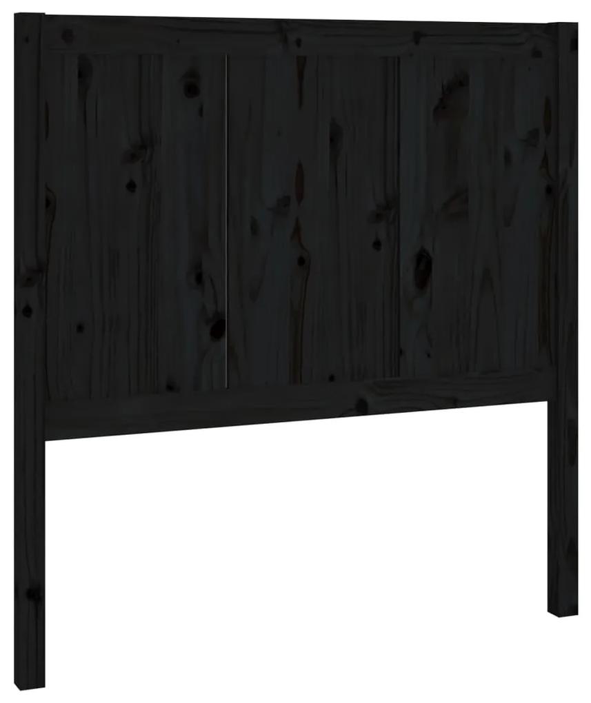 818074 vidaXL Tăblie de pat, negru, 95,5x4x100 cm, lemn masiv de pin