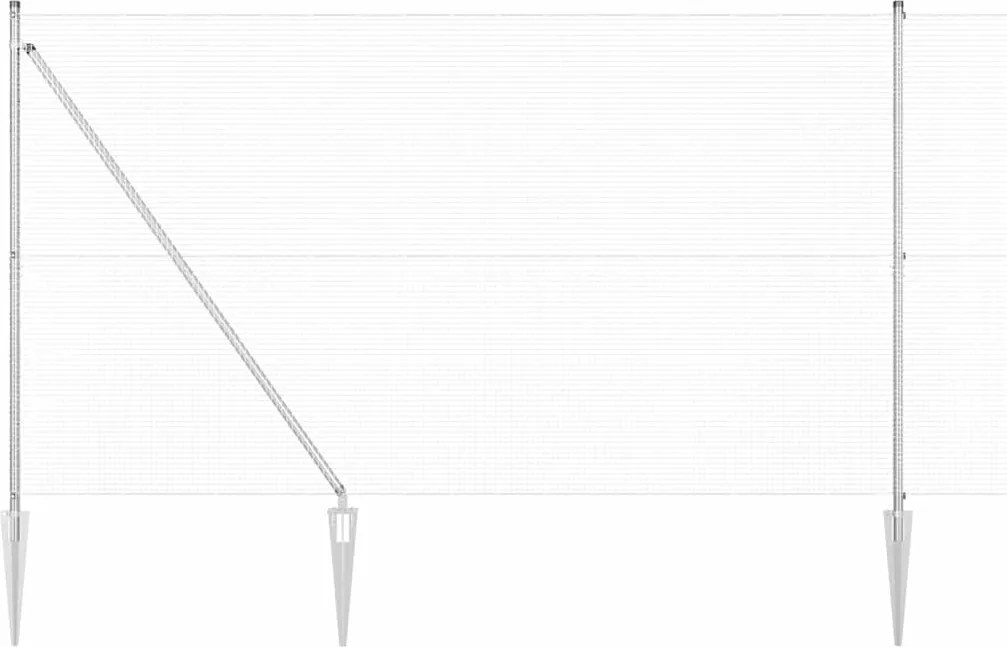 vidaXL Stâlp de gard. Argintiu 25 x 1,6 m (plasă de 16 x 16 mm) Oțel