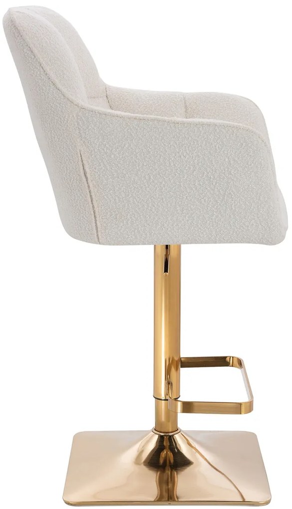 HR550KW Scaun Crem Boucle cu Bază Aurie