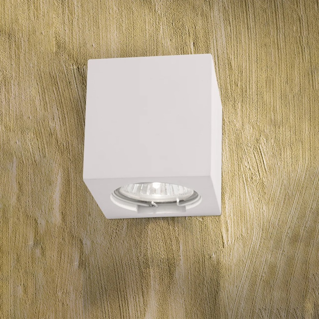 Aplica LED de perete design ambiental Cube alba