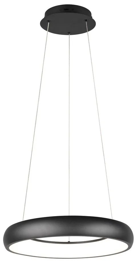 Lustră negru-mat LED cu intensitate reglabilă cu abajur din metal ø 46 cm Cardona – Trio