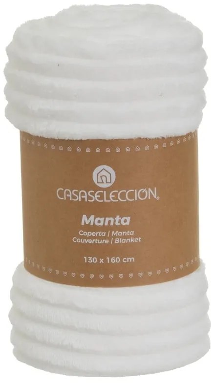 Pătură albă din micropluș-cocolino 130x160 cm Fur Velvet – Casa Selección