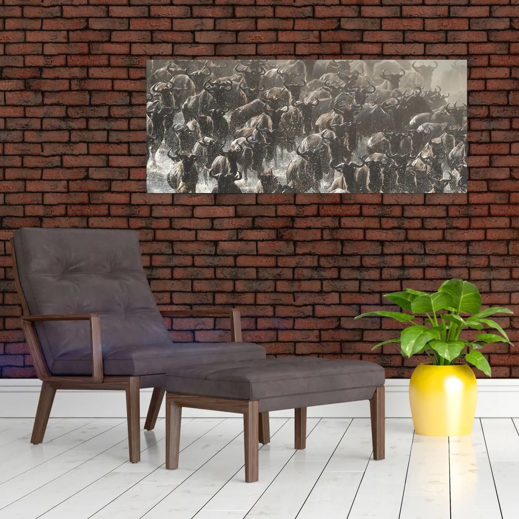 Tablou - Turmă de antilope sălbatice (120x50 cm)